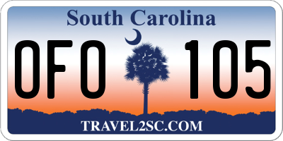SC license plate OFO105