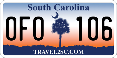 SC license plate OFO106