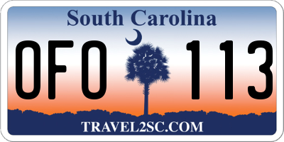 SC license plate OFO113