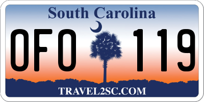 SC license plate OFO119