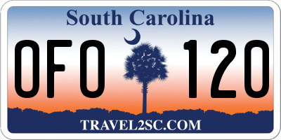 SC license plate OFO120