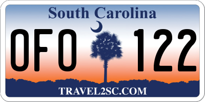 SC license plate OFO122