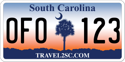 SC license plate OFO123