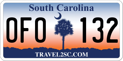 SC license plate OFO132