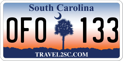SC license plate OFO133