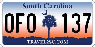 SC license plate OFO137