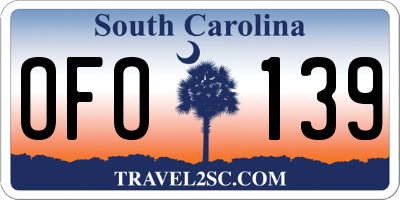 SC license plate OFO139
