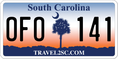 SC license plate OFO141