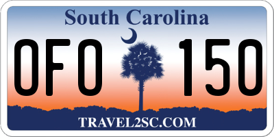 SC license plate OFO150