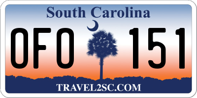 SC license plate OFO151