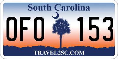 SC license plate OFO153