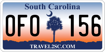 SC license plate OFO156