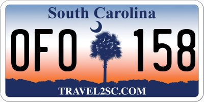 SC license plate OFO158