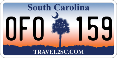 SC license plate OFO159