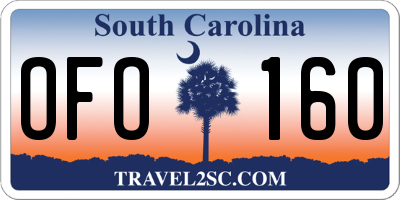 SC license plate OFO160