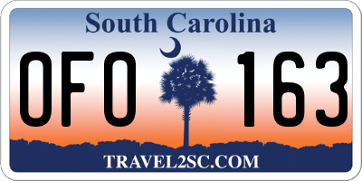SC license plate OFO163