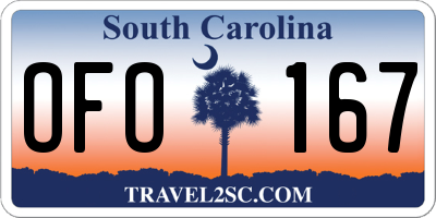 SC license plate OFO167