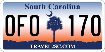 SC license plate OFO170