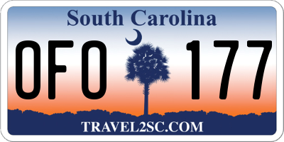SC license plate OFO177