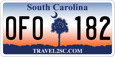 SC license plate OFO182