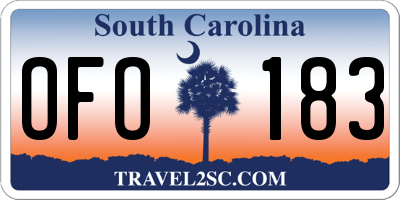 SC license plate OFO183