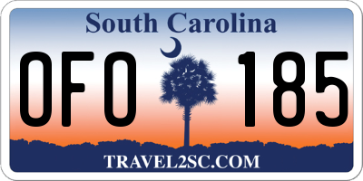 SC license plate OFO185