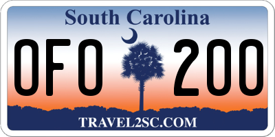 SC license plate OFO200