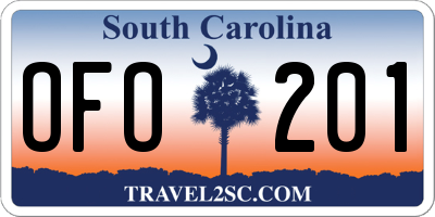 SC license plate OFO201