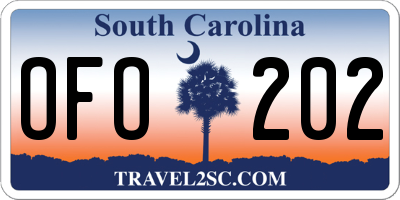 SC license plate OFO202
