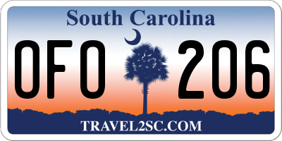 SC license plate OFO206