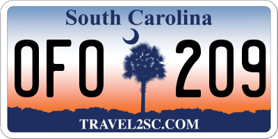 SC license plate OFO209