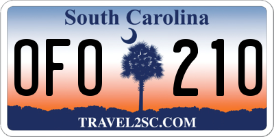 SC license plate OFO210