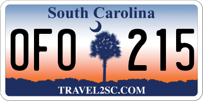 SC license plate OFO215