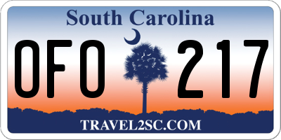 SC license plate OFO217