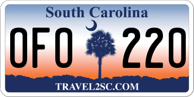 SC license plate OFO220