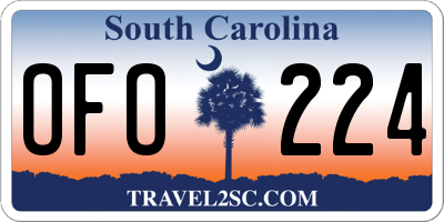SC license plate OFO224