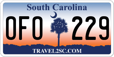 SC license plate OFO229