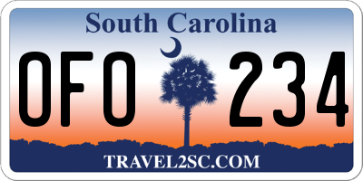 SC license plate OFO234