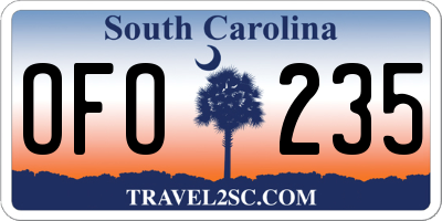SC license plate OFO235
