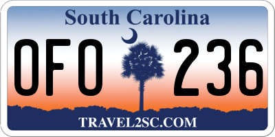 SC license plate OFO236