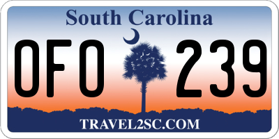 SC license plate OFO239