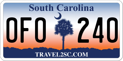 SC license plate OFO240