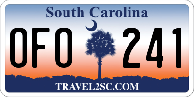 SC license plate OFO241