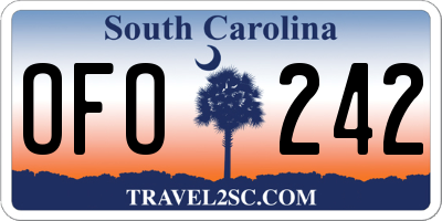 SC license plate OFO242