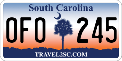 SC license plate OFO245