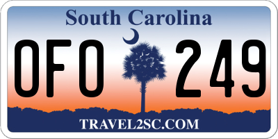 SC license plate OFO249