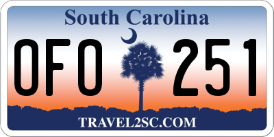 SC license plate OFO251
