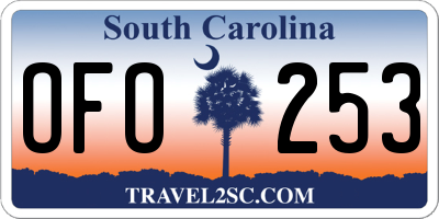 SC license plate OFO253