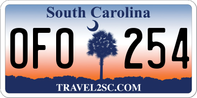 SC license plate OFO254