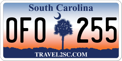 SC license plate OFO255